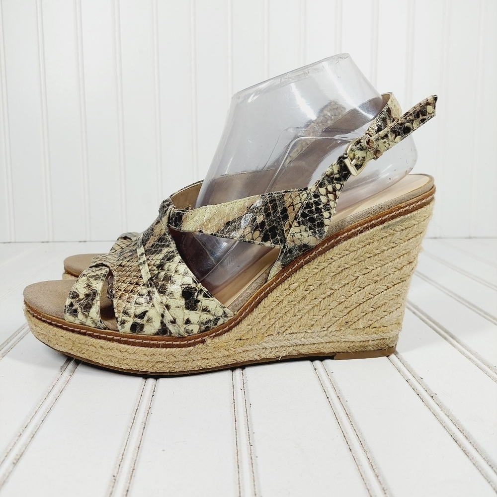 Anne Klein Tague Women's Slingback Platform Wedge High Heeled Sandals I519